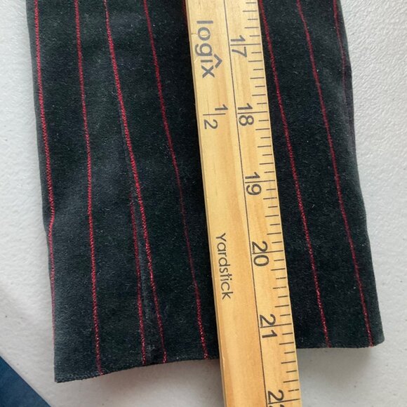 VTG Ann Taylor 4 P Black Pinstripe Red Velvet Blazer Jacket Bow Goth Whimsical - Picture 10 of 14